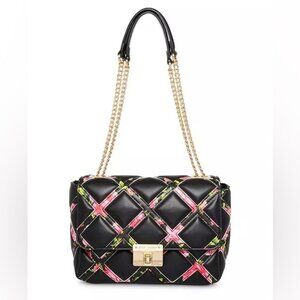 NWT BETSEY JOHNSON BETSEY’S TRELLIS CONVERTIBLE‎ Faux Leather SHOULDER BAG